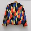 Tinhulf Women's Faux Fur Warm Colourful Coat Thick Sweater Jacket Top Overcoat Outerwear view 3