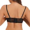 winying Women's Sexy 1/4 Cup Lace Shelf Bra Balconette Underwired Demi Shelf Bra Sheer Bralette Black E X-Large view 2