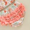 Toddler Girl Swimsuits Infant Baby Girl Bathing Suit Bikini Sets Swimwear 3 Piece Summer Beach Outfit Top Shorts Hat (P-Pink Floral, 12-18 Months) view 4