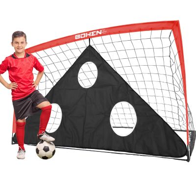 BOHEN 6x4FT Portable Soccer Goal for Kids Backyard with Carry Bag - Easy Folding Lightweight Fun for Outdoor Indoor Training Games for Teen Youth Adult (Red, 6x4FT, 1 Pack)