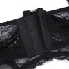 ACSUSS Womens Shiny Leather 1/3 Cup Underwired Bra Floral Lace Brassiere Lingerie Underwear Black Medium view 4