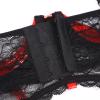 ACSUSS Womens Shiny Leather 1/3 Cup Underwired Bra Floral Lace Brassiere Lingerie Underwear Red Large view 4