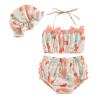 Toddler Girl Swimsuits Infant Baby Girl Bathing Suit Bikini Sets Swimwear 3 Piece Summer Beach Outfit Top Shorts Hat (P-Pink Floral, 18-24 Months) view 1
