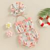 Toddler Girl Swimsuits Infant Baby Girl Bathing Suit Bikini Sets Swimwear 3 Piece Summer Beach Outfit Top Shorts Hat (P-Pink Floral, 18-24 Months) view 2