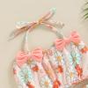 Toddler Girl Swimsuits Infant Baby Girl Bathing Suit Bikini Sets Swimwear 3 Piece Summer Beach Outfit Top Shorts Hat (P-Pink Floral, 18-24 Months) view 3