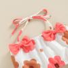 Toddler Girl Swimsuits Infant Baby Girl Bathing Suit Bikini Sets Swimwear 3 Piece Summer Beach Outfit Top Shorts Hat (P-White Flower, 0-6 Months) view 3