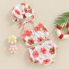 Toddler Girl Swimsuits Infant Baby Girl Bathing Suit Bikini Sets Swimwear 3 Piece Summer Beach Outfit Top Shorts Hat (P-White Flower, 6-12 Months) view 2