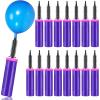 16 Pcs Handheld Balloon Air Pump Inflator Air Pump for Balloons, 2 Way Dual Action Manual Balloon Inflator for Birthday Party Decoration Exercise Yoga Balls Pool Floats, 12 Inch (Rose Red and Purple) view 1