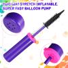 16 Pcs Handheld Balloon Air Pump Inflator Air Pump for Balloons, 2 Way Dual Action Manual Balloon Inflator for Birthday Party Decoration Exercise Yoga Balls Pool Floats, 12 Inch (Rose Red and Purple) view 3