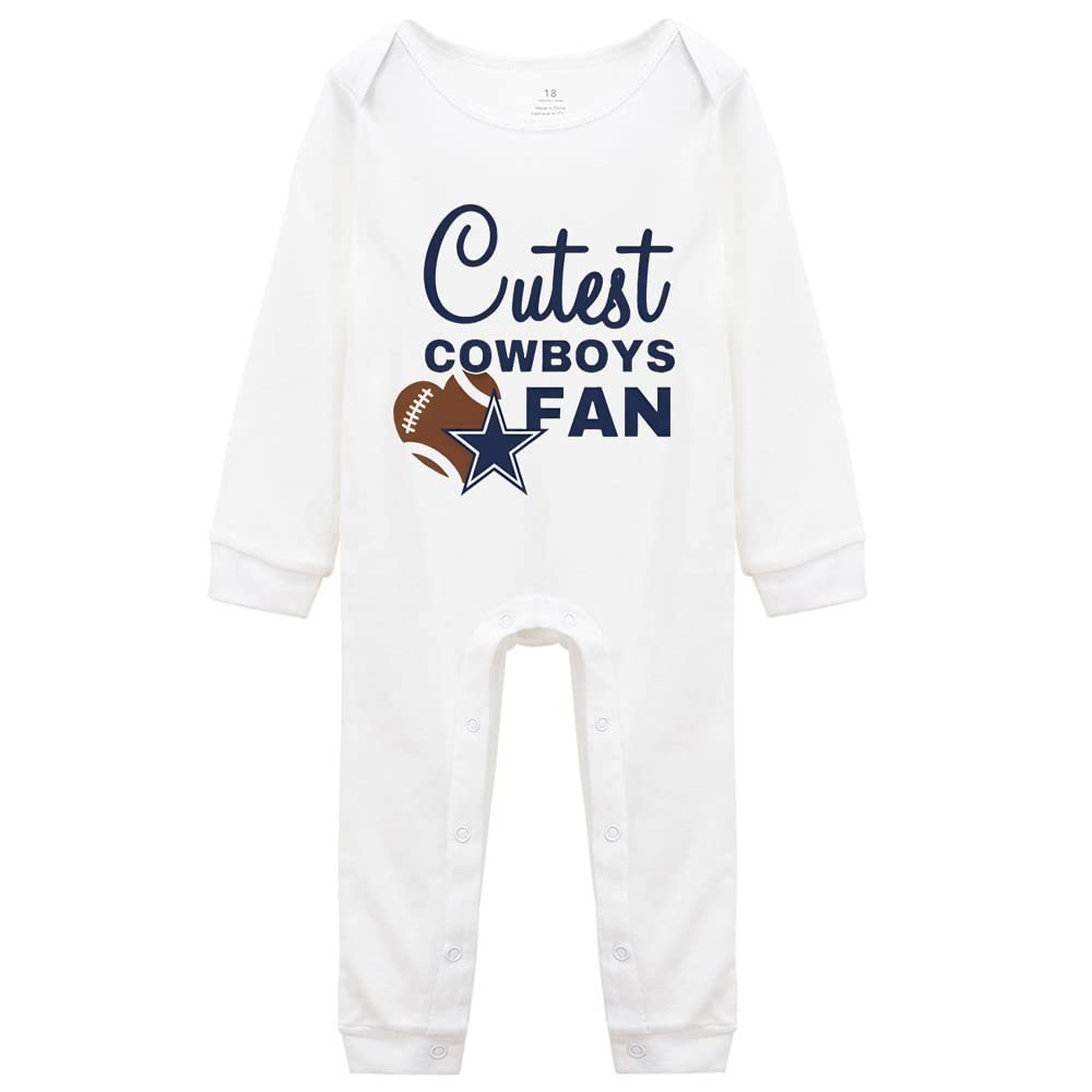 YCICIVDee Cutest Cowboys Fan Infant Bodysuit Football Jumpsuit Rompers