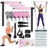 Pilates Bar Kit with Resistance Bands, Multifunctional Yoga Pilates Bar with Heavy-Duty Metal Adjustment Buckle, Portable Home Gym Pilates Resistance Bar for Women Full Body Workouts(20-150LBS)-Pink view 1