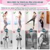 Pilates Bar Kit with Resistance Bands, Multifunctional Yoga Pilates Bar with Heavy-Duty Metal Adjustment Buckle, Portable Home Gym Pilates Resistance Bar for Women Full Body Workouts(20-150LBS)-Pink view 4