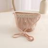 Anopo Girls Straw Hat Purse Bag Set Lace Brim Flowers Pearl Summer Beach Sun Hat Princess Shoulder Crossbody Bag Chin Strap B Pink view 2