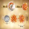 AeraVida Dazzling Orange Chrysanthemum Floral Crystal Clip-On Earrings | Handmade Wire Flower Statement Jewelry | Vibrant Orange Fashion Gift for Women view 3