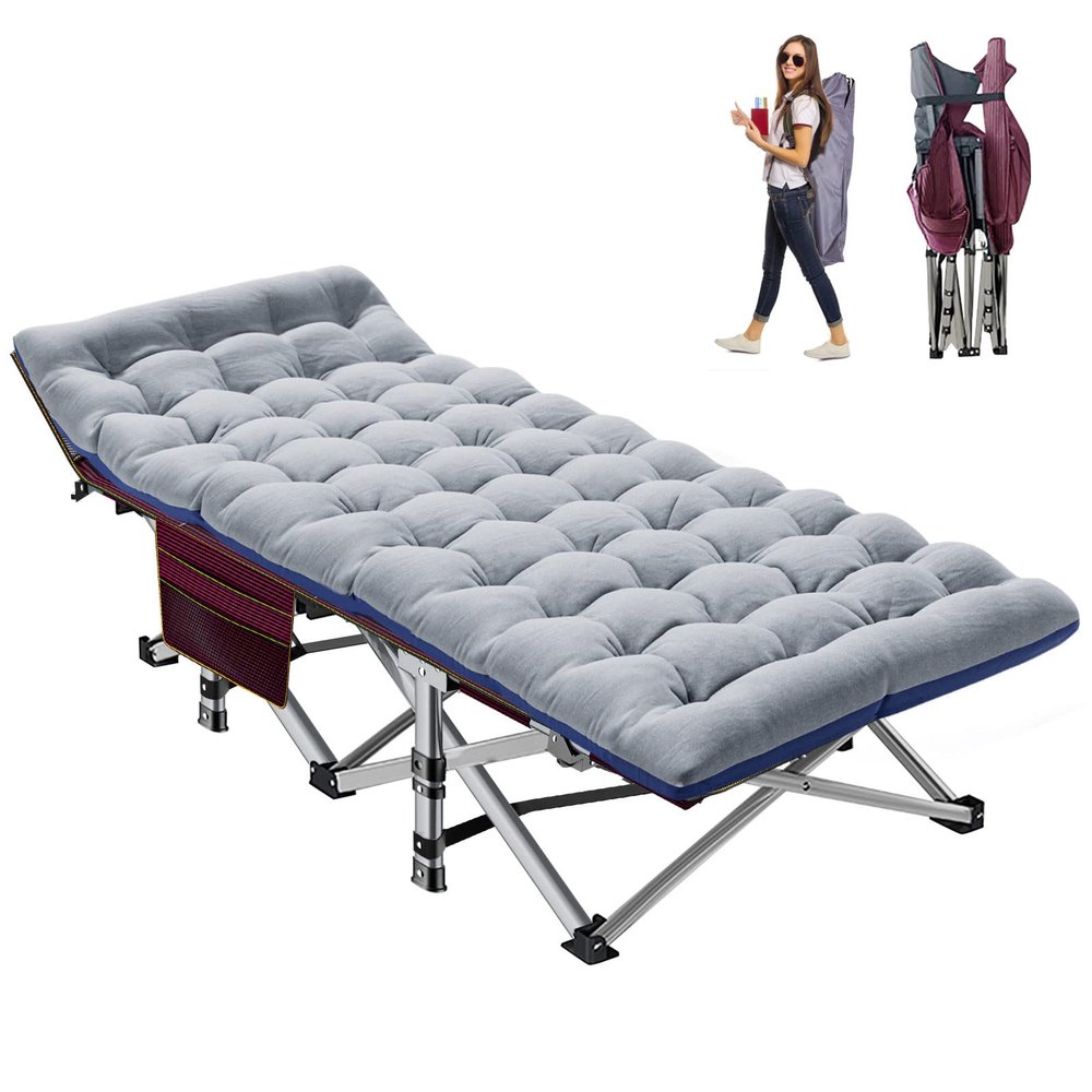 Barbella Folding Camping Cot, Folding Cot Camping Cots for Adults, Portable Sleeping Cot with Mattress Foldable Outdoor Bed Camp Cots Guest Bed with Carry Bag for Home, Office & Outdoor Use