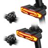 WSDCAM 2 Pack Bike Tail Light with Turn Signals and Brake Light Bike Horn Alarm with Remote, Built in Speaker/Light Sensor/Vibration Sensor, Smart Auto ON/Off Rechargeable Waterproof Rear Bike Light view 1