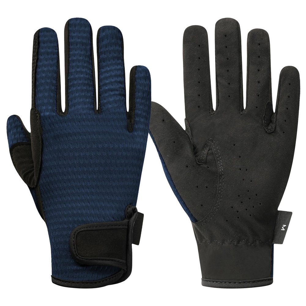 ChinFun Women's Horse Riding Gloves Stretchable Equestrian Gloves Breathable Horseback Lady Youth Girls Outdoor Cycling Navy S