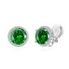 YOQUCOL 10mm Green Cubic Zirconia Clip On Earrings Crystal Round Non Pierced Stud For Women view 1