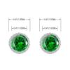 YOQUCOL 10mm Green Cubic Zirconia Clip On Earrings Crystal Round Non Pierced Stud For Women view 2