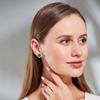 YOQUCOL 10mm Green Cubic Zirconia Clip On Earrings Crystal Round Non Pierced Stud For Women view 4