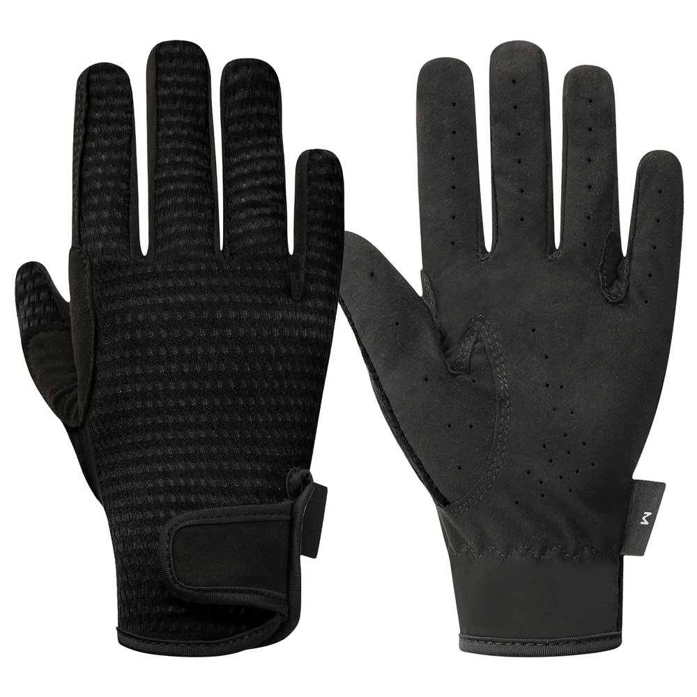 ChinFun Women's Horse Riding Gloves Stretchable Equestrian Gloves Breathable Horseback Lady Youth Girls Outdoor Cycling Black M