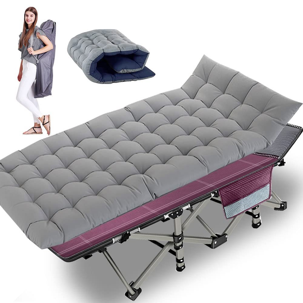 Barbella Folding Camping Cot, Folding Cot Camping Cots for Adults, Portable Sleeping Cot with Mattress Foldable Outdoor Bed Camp Cots Guest Bed with Carry Bag for Home, Office & Outdoor Use