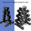 XYXHEII Dumbbell Storage Rack, 3 Tier Weight Rack for Dumbbells, Barbell A-Frame Dumbbell Rack, Home Gym Dumbbell Storage Stand Holder, Strength Training Dumbbell Racks (Black) view 2
