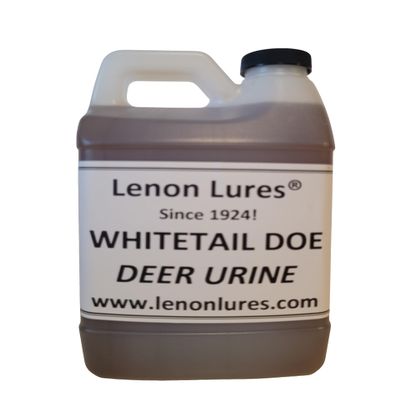 Lenon's Urine Choose Grey Fox, Rabbit, Mountain Lion, Raccoon, Doe Urine and Buck Urine - 4 oz to Gallon (Whitetail Doe Urine, Half Gallon Bottle)