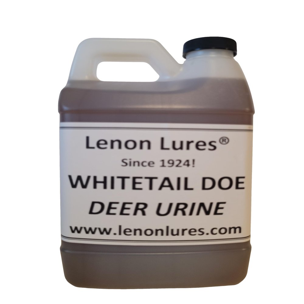 Lenon's Urine Choose Grey Fox, Rabbit, Mountain Lion, Raccoon, Doe Urine and Buck Urine - 4 oz to Gallon (Whitetail Doe Urine, Half Gallon Bottle)