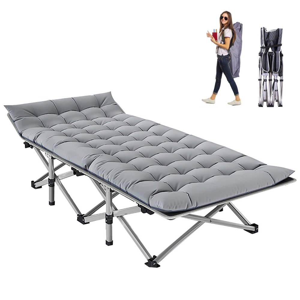 Barbella Folding Camping Cot, Folding Cot Camping Cots for Adults, Portable Sleeping Cot with Mattress Foldable Outdoor Bed Camp Cots Guest Bed with Carry Bag for Home, Office & Outdoor Use