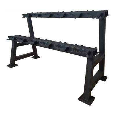 XYXHEII Two Tier Dumbbell Rack, Strength Training Dumbbell Racks, Home Gym Weight Rack for Dumbbells, Dumbbell Rack Multifunctional, Dumbbell Weight Rack (Black)