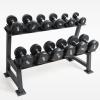 XYXHEII Two Tier Dumbbell Rack, Strength Training Dumbbell Racks, Home Gym Weight Rack for Dumbbells, Dumbbell Rack Multifunctional, Dumbbell Weight Rack (Black) view 2