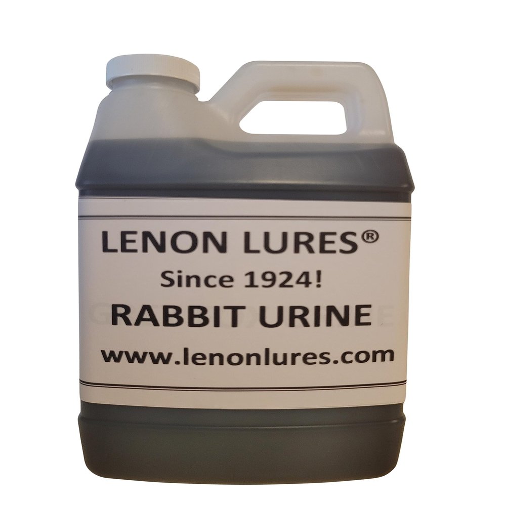 Lenon's Urine Choose Grey Fox, Rabbit, Mountain Lion, Raccoon, Doe Urine and Buck Urine - 4 oz to Gallon (Rabbit Urine, Half Gallon Bottle)