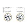 YOQUCOL Bright 10mm Cubic Zirconia Clip On Earrings Crystal Round Golden Plate Non Pierced Stud For Women view 2