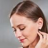 YOQUCOL Bright 10mm Cubic Zirconia Clip On Earrings Crystal Round Golden Plate Non Pierced Stud For Women view 4