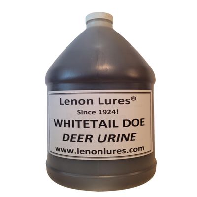Lenon's Urine Choose Grey Fox, Rabbit, Mountain Lion, Raccoon, Doe Urine and Buck Urine - 4 oz to Gallon (Whitetail Doe Urine, Gallon Bottle)