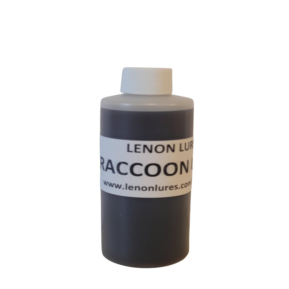Lenon's Urine Choose Grey Fox, Rabbit, Mountain Lion, Raccoon, Doe Urine and Buck Urine - 4 oz to Gallon (Raccoon Urine, 8 oz Bottle)