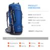 MOUNTAINTOP 80L Internal Frame Backpack for Man & Women Backpacking Hiking Backpack with Rain Cover,Blue view 2