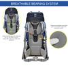 MOUNTAINTOP 80L Internal Frame Backpack for Man & Women Backpacking Hiking Backpack with Rain Cover,Blue view 3