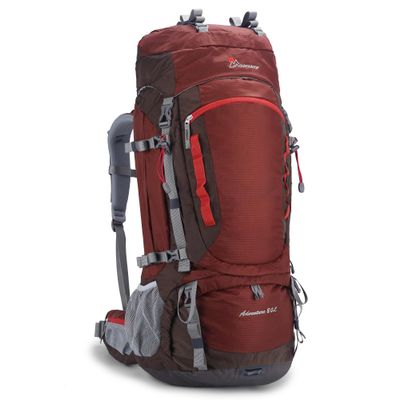 MOUNTAINTOP 80L Internal Frame Backpack for Man & Women Backpacking Hiking Backpack with Rain Cover,Maroon
