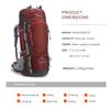 MOUNTAINTOP 80L Internal Frame Backpack for Man & Women Backpacking Hiking Backpack with Rain Cover,Maroon view 2