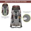 MOUNTAINTOP 80L Internal Frame Backpack for Man & Women Backpacking Hiking Backpack with Rain Cover,Maroon view 3