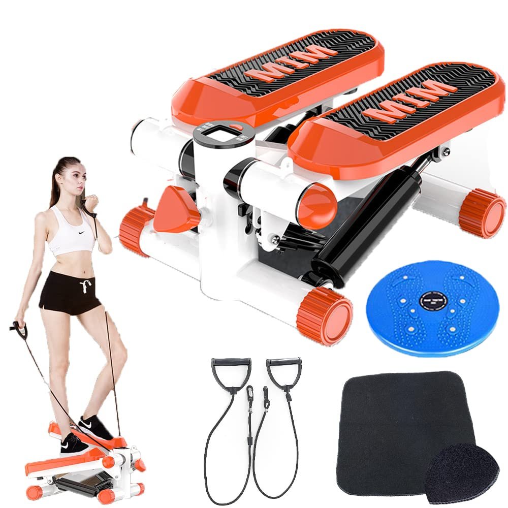 Mini Stair Stepper,Step Machine,Mini Steppers for Exercise,Exercise Stepper for Home Workouts,Mini Stepper with Monitor - Low Impact Stepper for at Home Workouts with Rubber Ropes and Mat (6)
