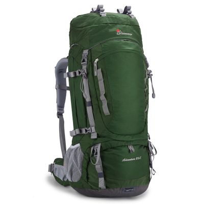 MOUNTAINTOP 80L Internal Frame Backpack for Man & Women Backpacking Hiking Backpack with Rain Cover,Dark Green