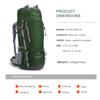 MOUNTAINTOP 80L Internal Frame Backpack for Man & Women Backpacking Hiking Backpack with Rain Cover,Dark Green view 2