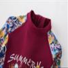 AIWUHE Kid's Full Body Swimwear Boys&Girls One Piece Swimsuit Long-Sleeve Water Sports Rash Guard UPF 50+ Sunsuit Sets Rose 7-8Y XXL view 3