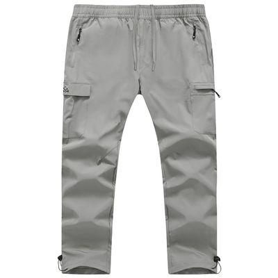 BGOWATU Hiking Pants for Men, Lightweight Quick Dry Cargo Pants, Stretch Outdoor Sports Pants for Men, Mens Fishing Pants Light Grey 3X
