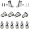 TANFEI Stainless Steel Marine Grade Bimini Top 3-Bow Boot Jaw Slide, Cap Eye End, Deck Hinge Fittings Hardware 12 Set (1''(25mm)) view 1