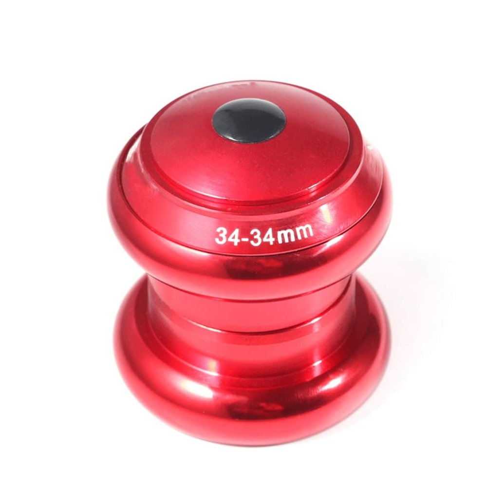 BOXKAT Mountain Bike 34~34mm Bearing Headset, Cycling 34mm Bike Headset Fork Bearings 1-1/8Inches Straight Tube (Color : Red)