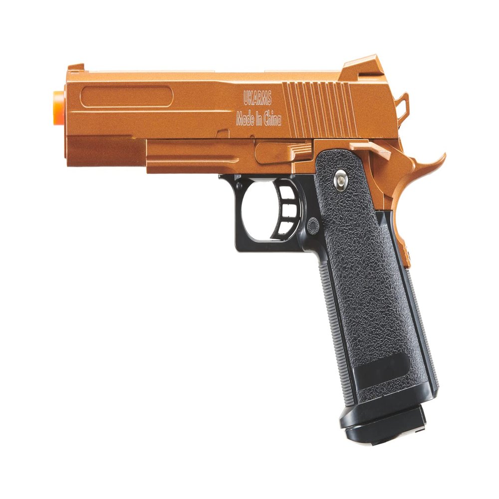 250 FPS 2011 Alloy Series Spring Airsoft Pistol x UKA (Color: Gold)